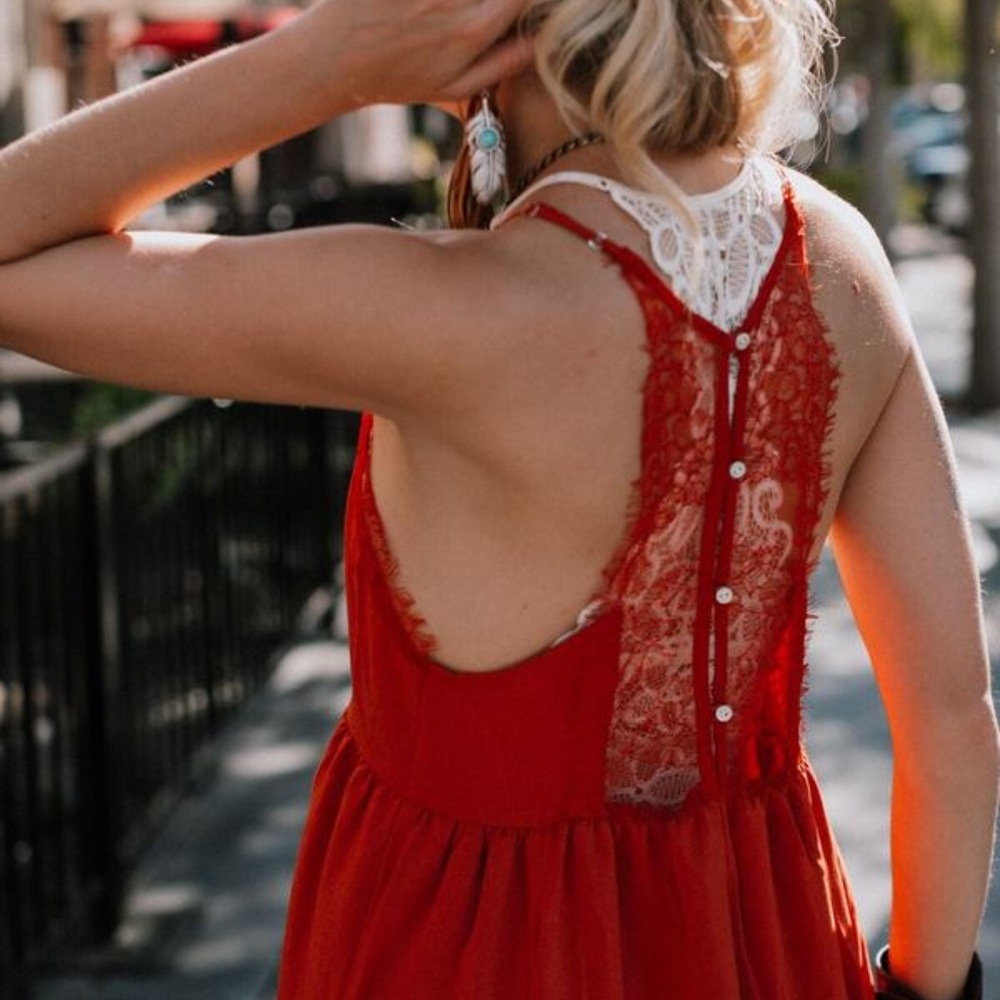 NWOT FANCY THIS TIERED SLIP MAXI DRESS - Picture 4 of 4